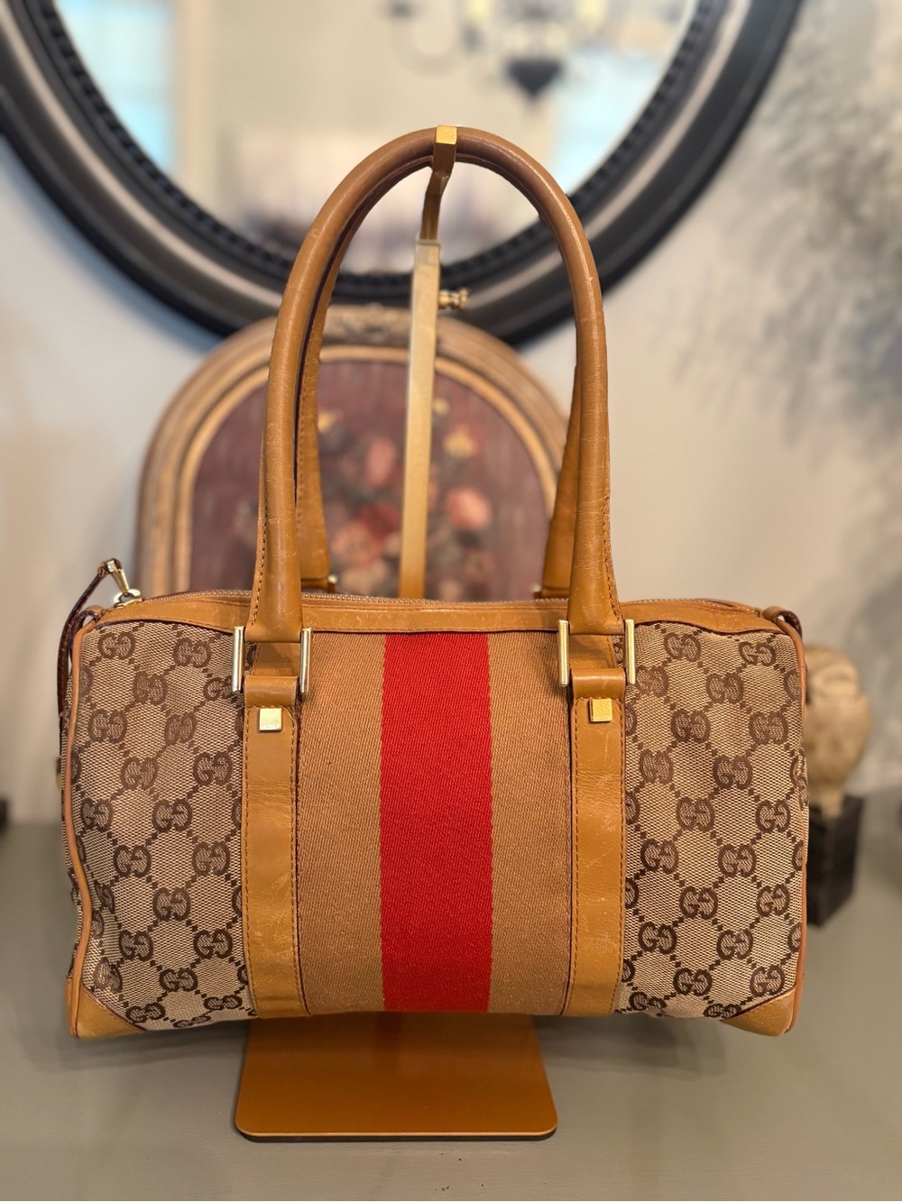 Vintage Gucci GG Canvas Mini Boston Bag